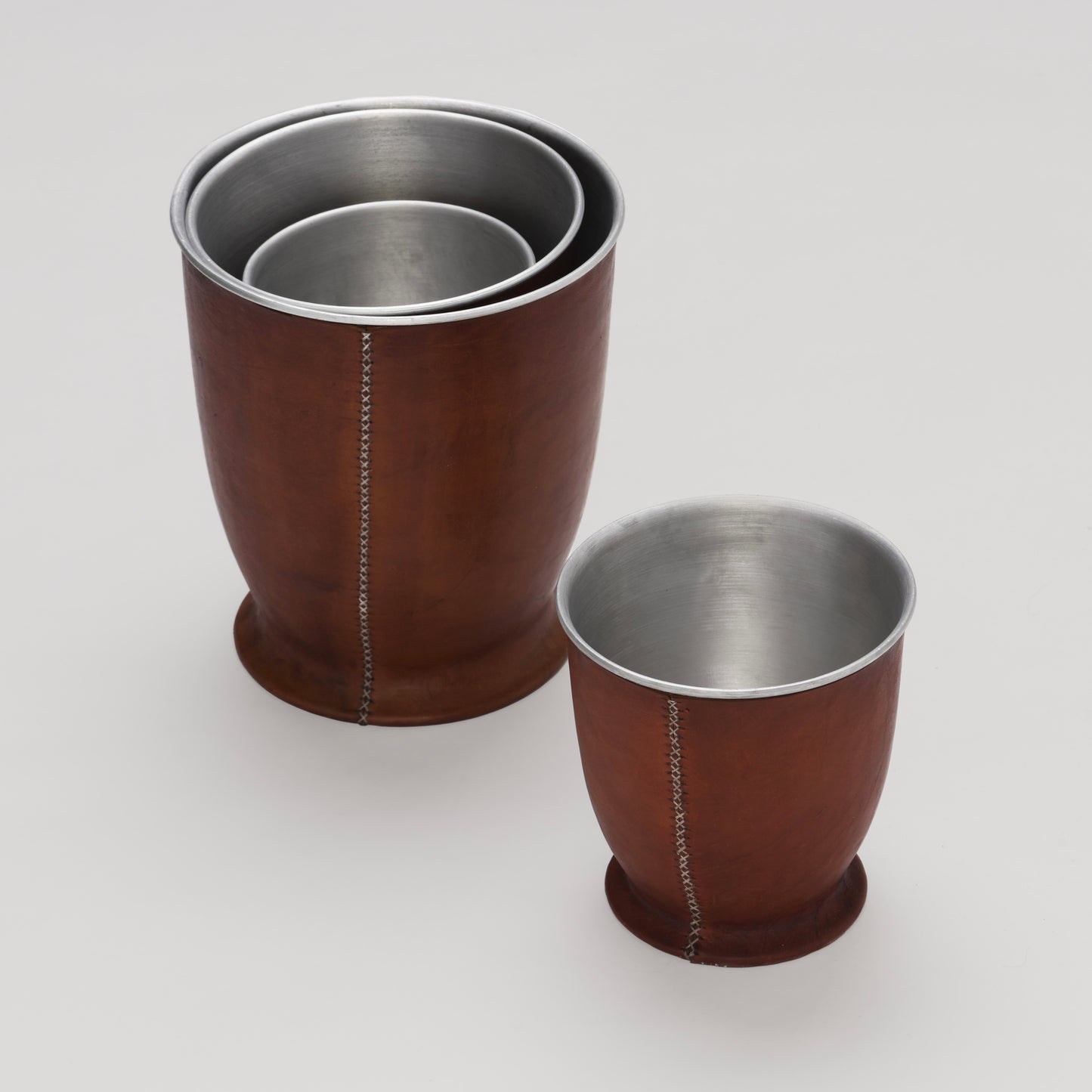 Brown Leather Cloche