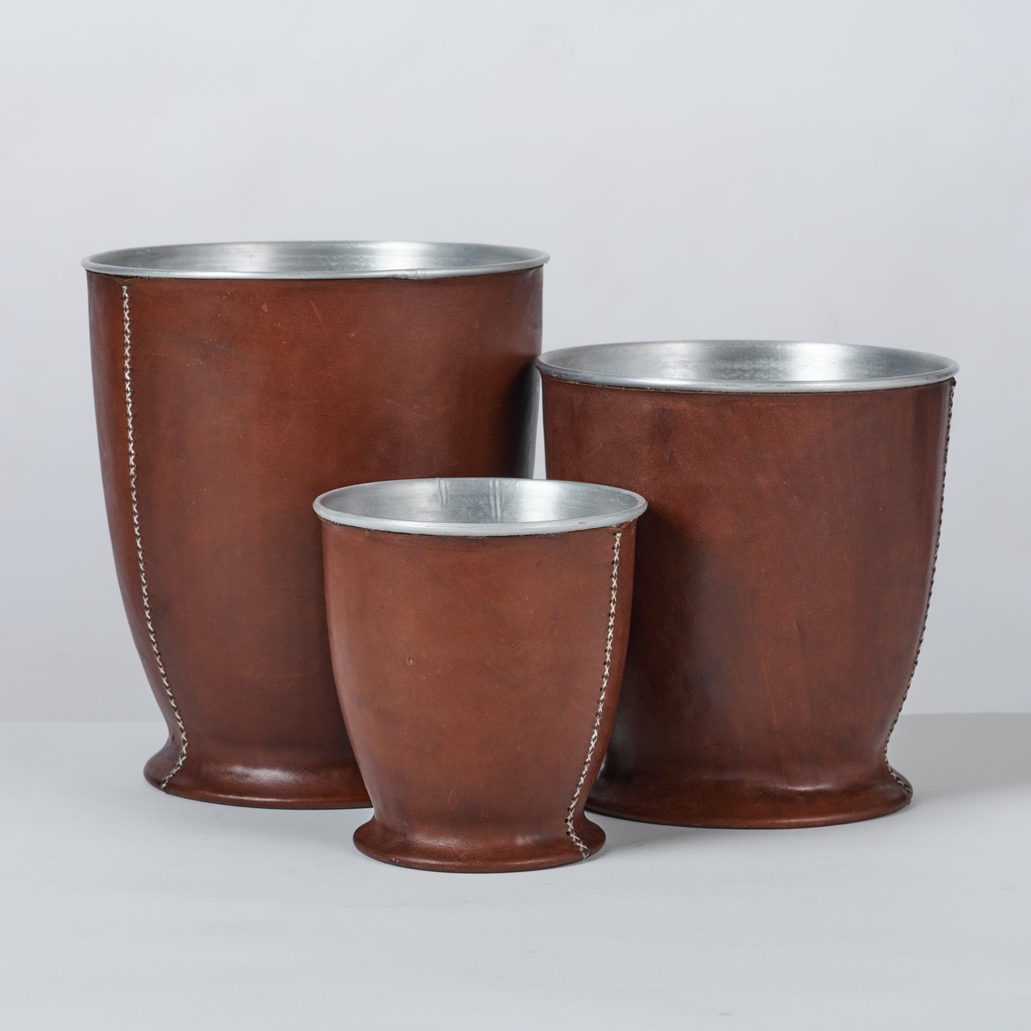 Brown Leather Cloche