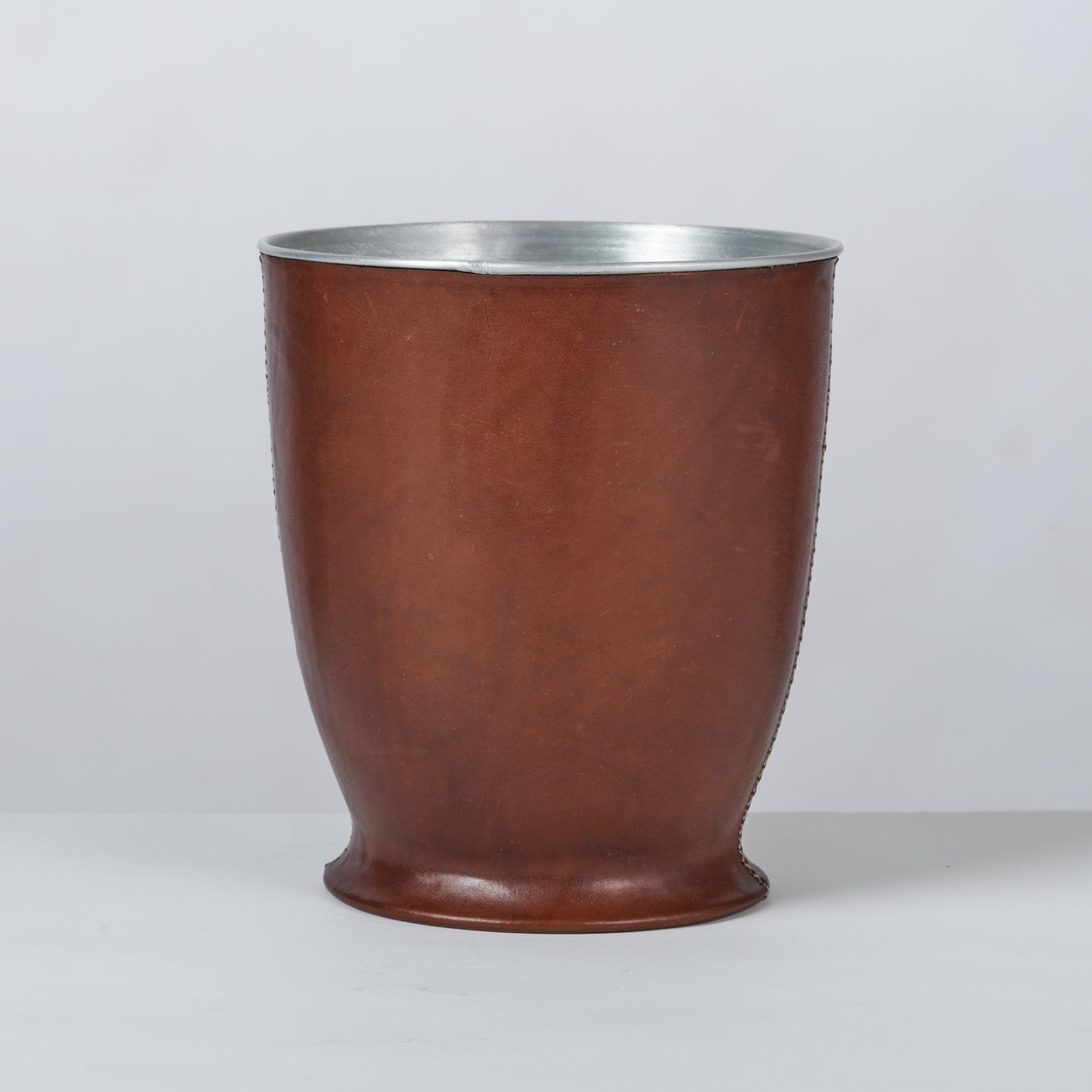 Brown Leather Cloche