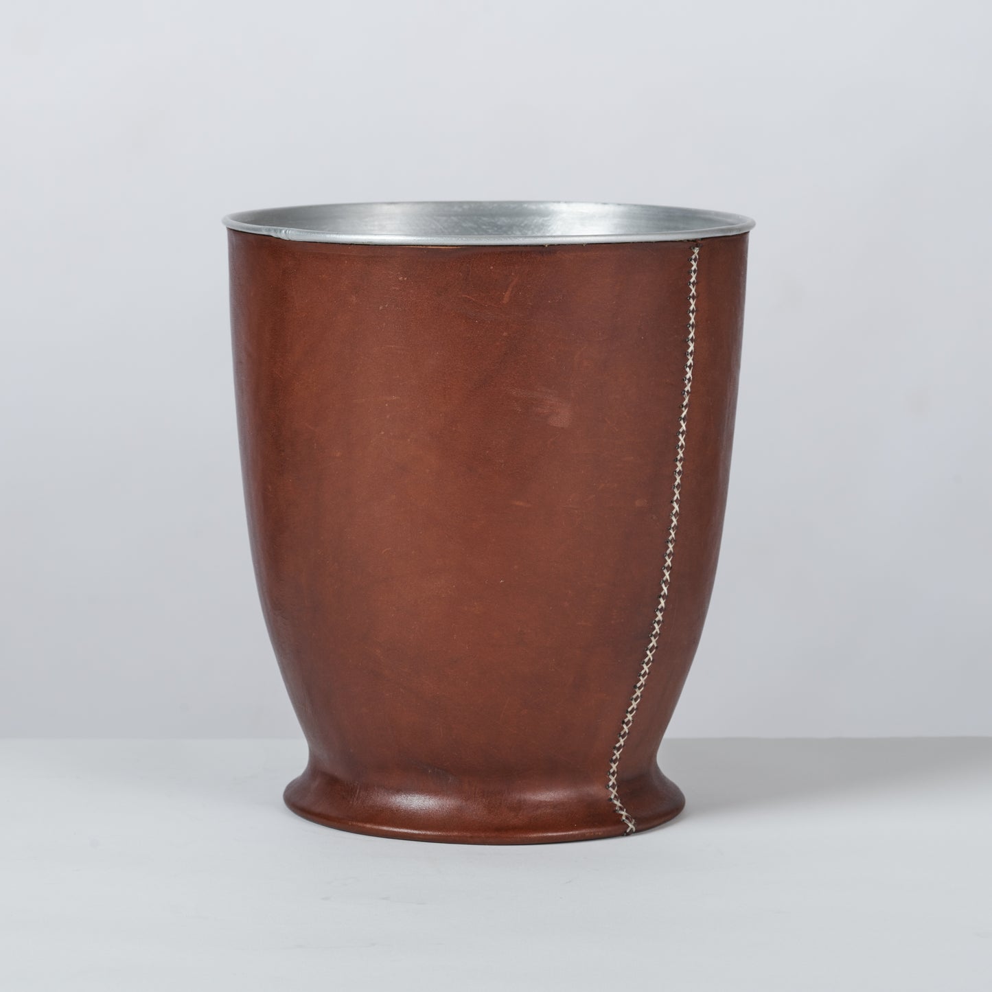 Brown Leather Cloche