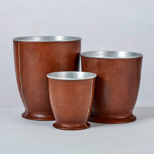 Brown Leather Cloche